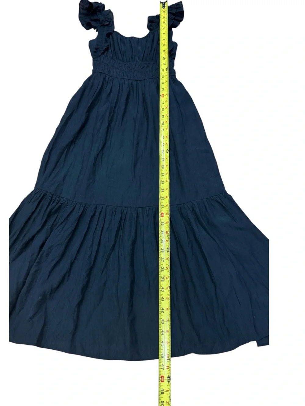 Abercrombie & Fitch Black Ruffled Strap Maxi Dress